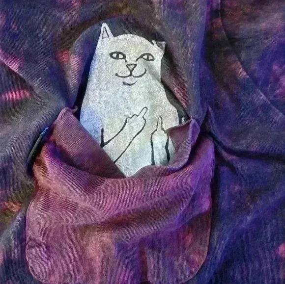 Ripndip cat hidden message pocket long sleeve tee size small - Picture 3 of 8